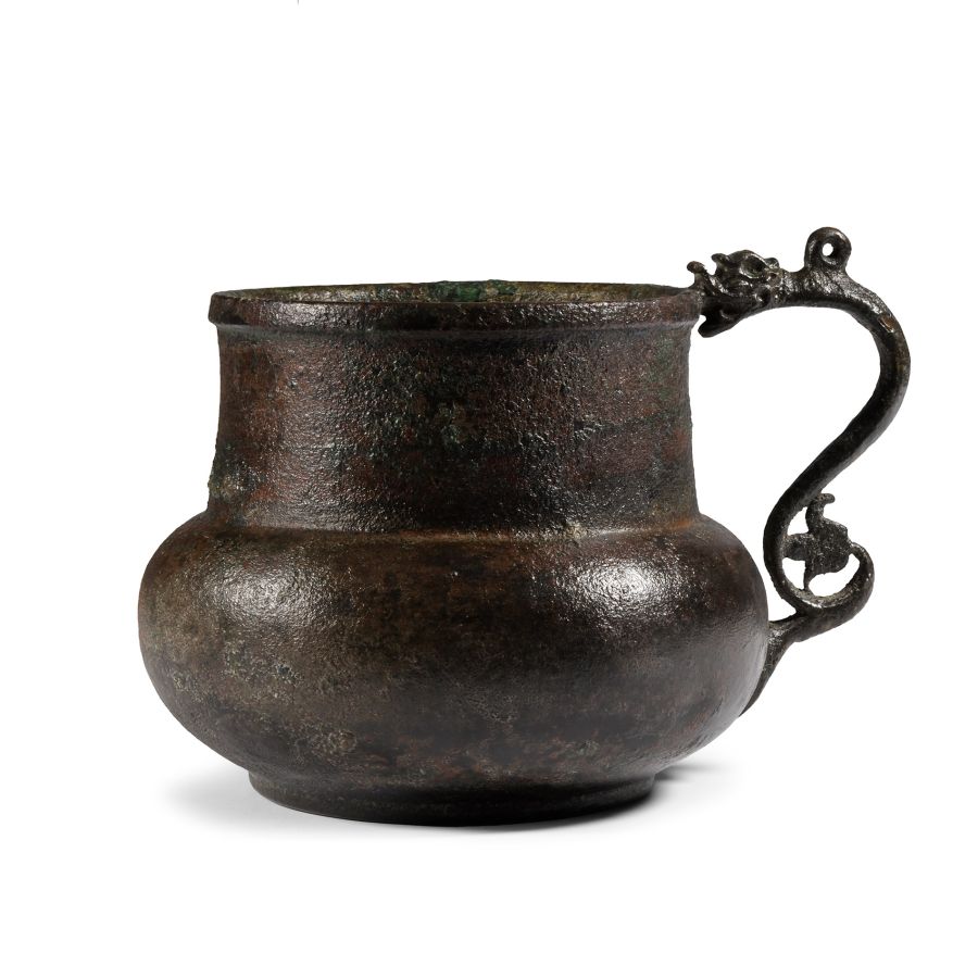 Timurid Bronze Vessel with Animal Handle