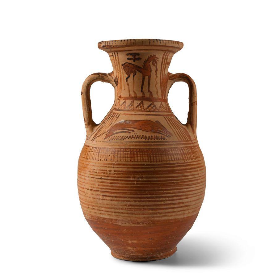 Greek Attic-Geometric Ceramic Neck Amphora