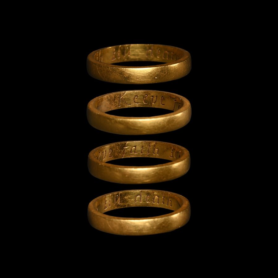 'The Darley with Menwith' Gold 'Keepe Faith Till Death' Posy Ring