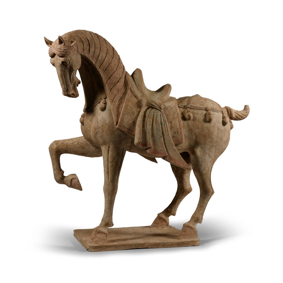 Large Chinese Tang Ceramic Prancing Horse