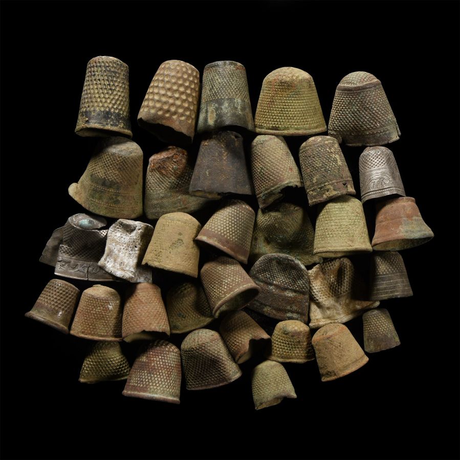 Post Medieval Bronze and Silver Thimble Group