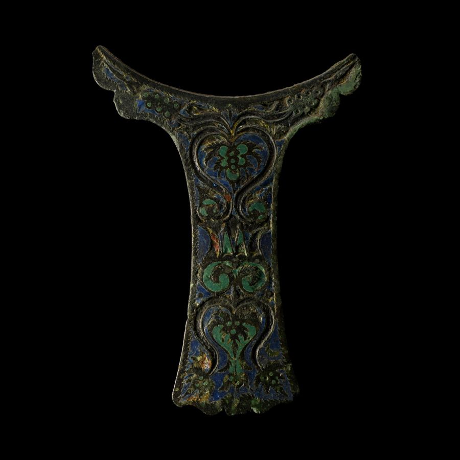 Romano-British Enamelled Bronze Mirror Handle