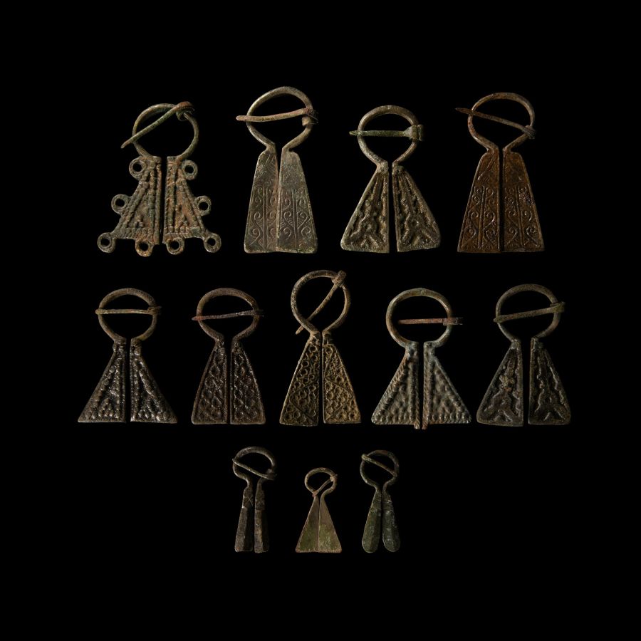 Viking Inspired Bronze Omega Brooch Collection