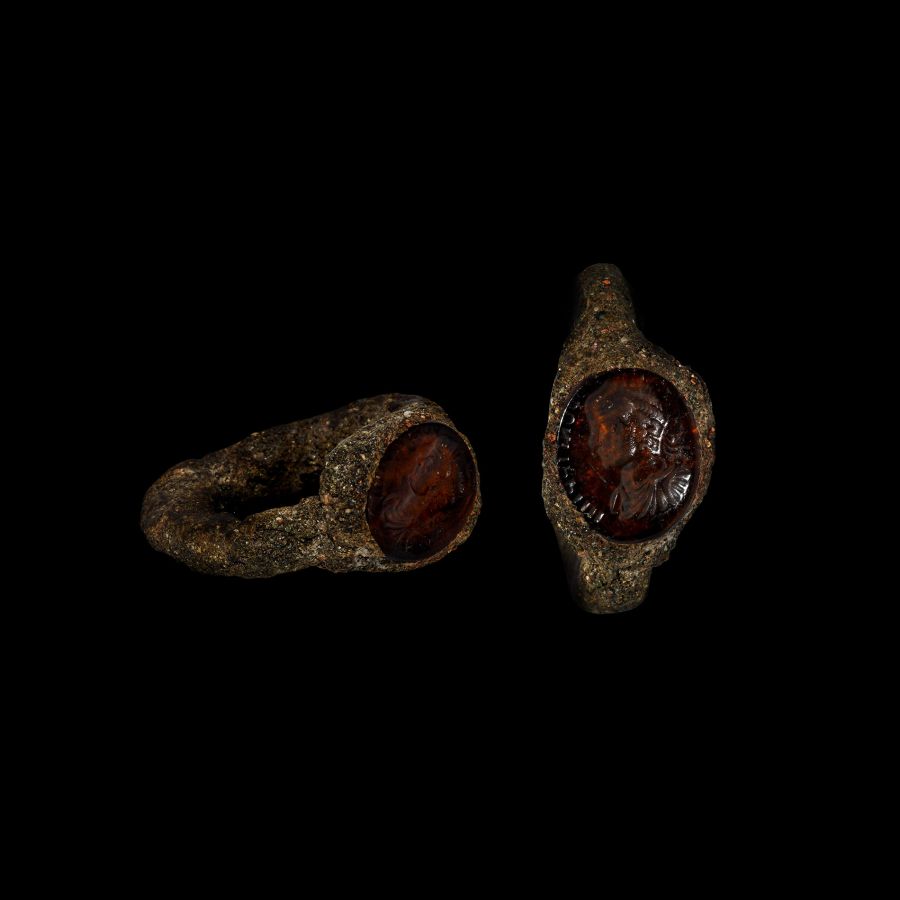 Emperor Intaglio in Iron Ring
