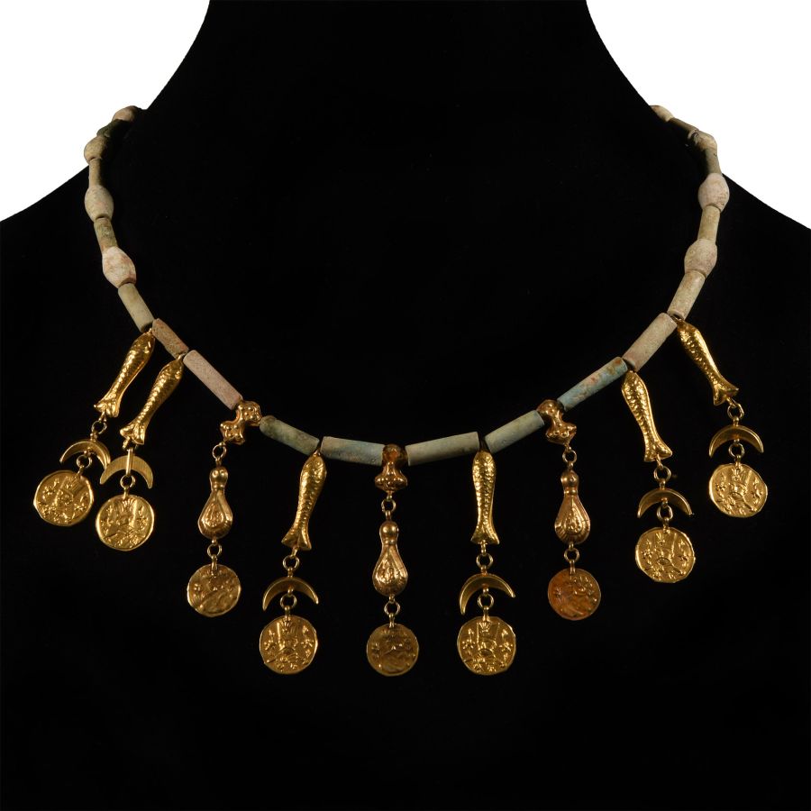 Qajar Necklace with Gold Pendants