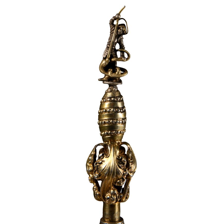 Silver-Gilt Pineapple Chalice with Saint George