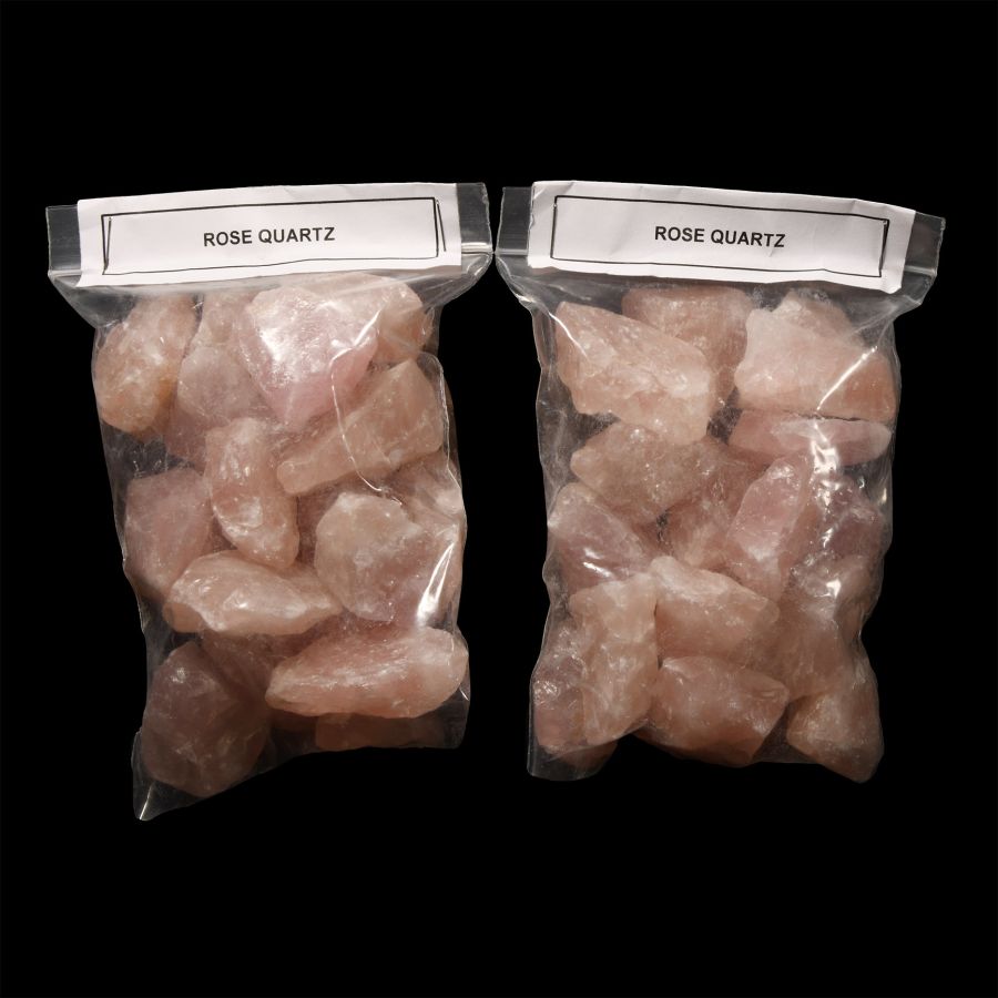 Natural History - Two Bags of Rose Quartz Crystal Chunks