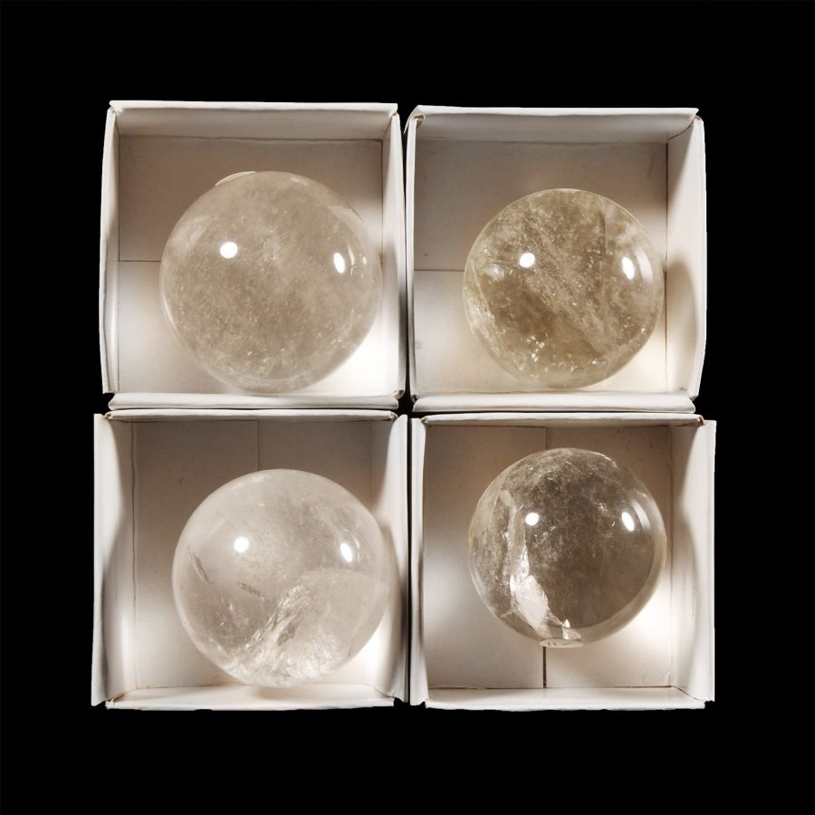 Natural History - Boxed Polished Quartz Crystal Ball Group [4]