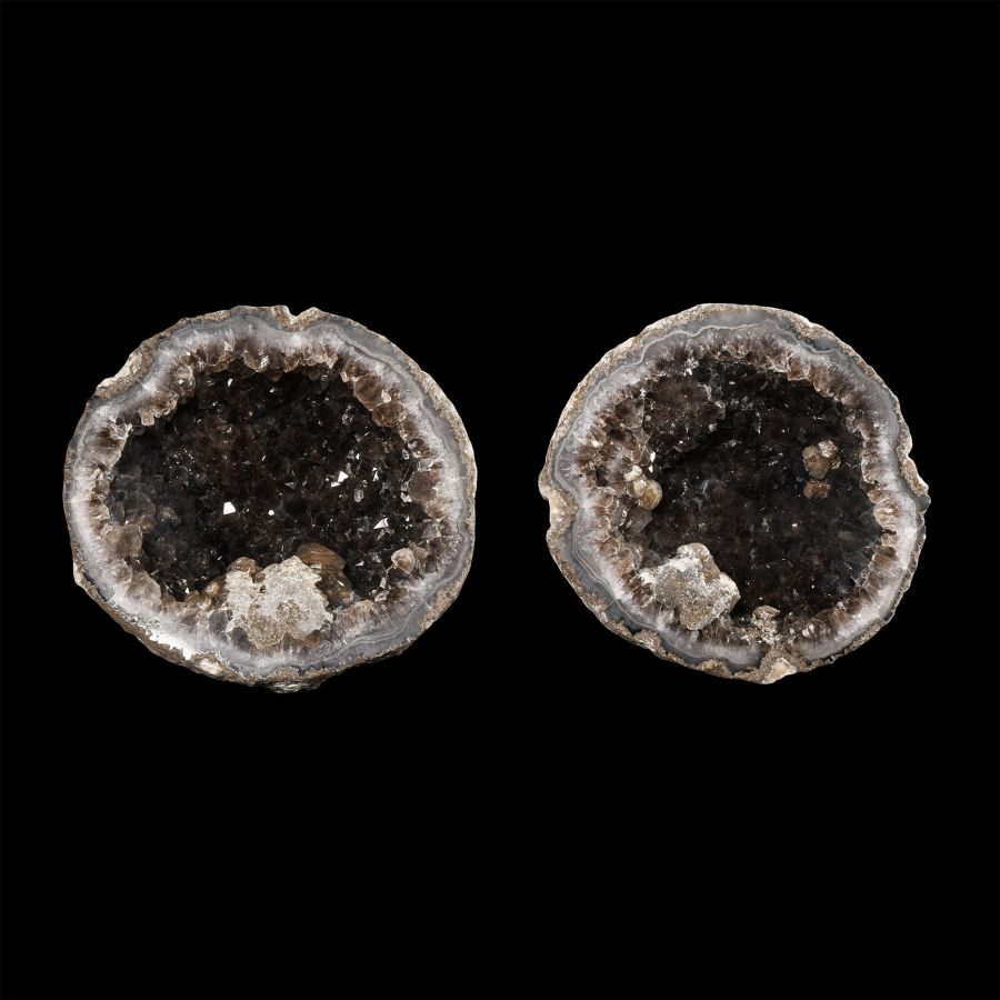 Natural History - Cut and Polished Amethyst Crystal Geode Pair