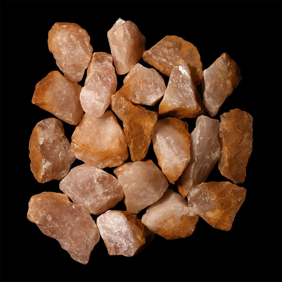 Natural History - Medium 'Rusty' Rose Quartz Mineral Specimen Group [20]