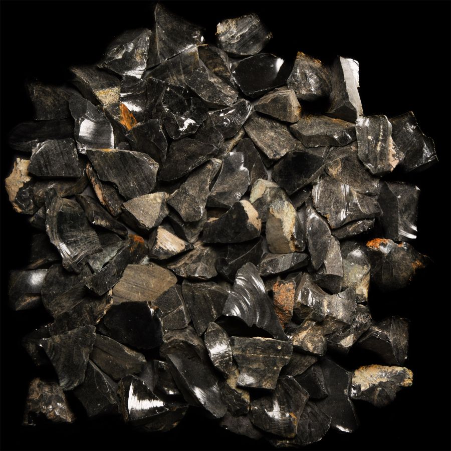 Natural History - Black Obsidian 'Volcanic Glass' Specimen Group [100]