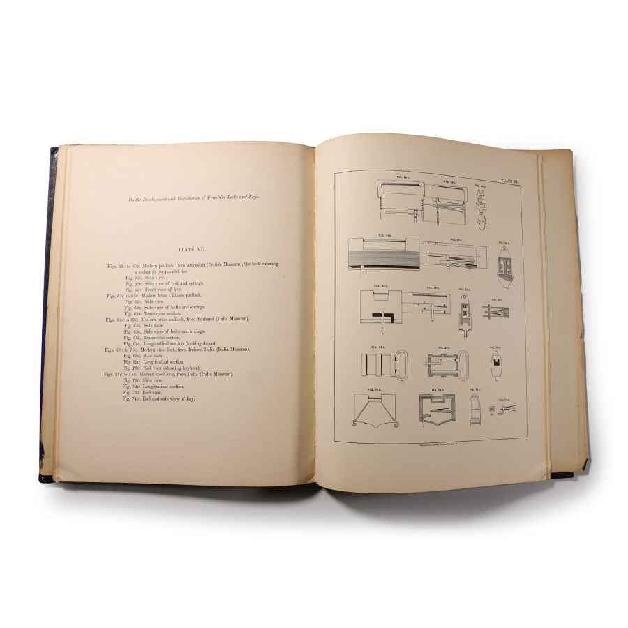 Archaeological Books - Pitt-Rivers - On the Development of Primitive Locks and Keys
