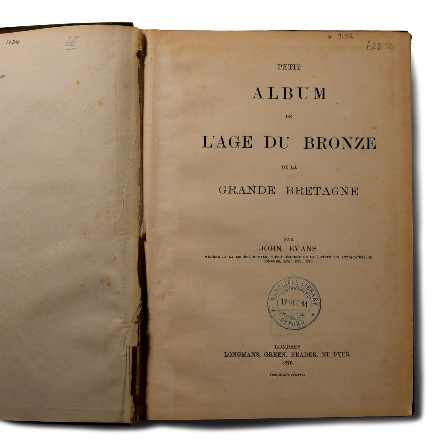 Archaeological Books - Evans - Petit Album de L'Age du Bronze de la Grande Bretagne