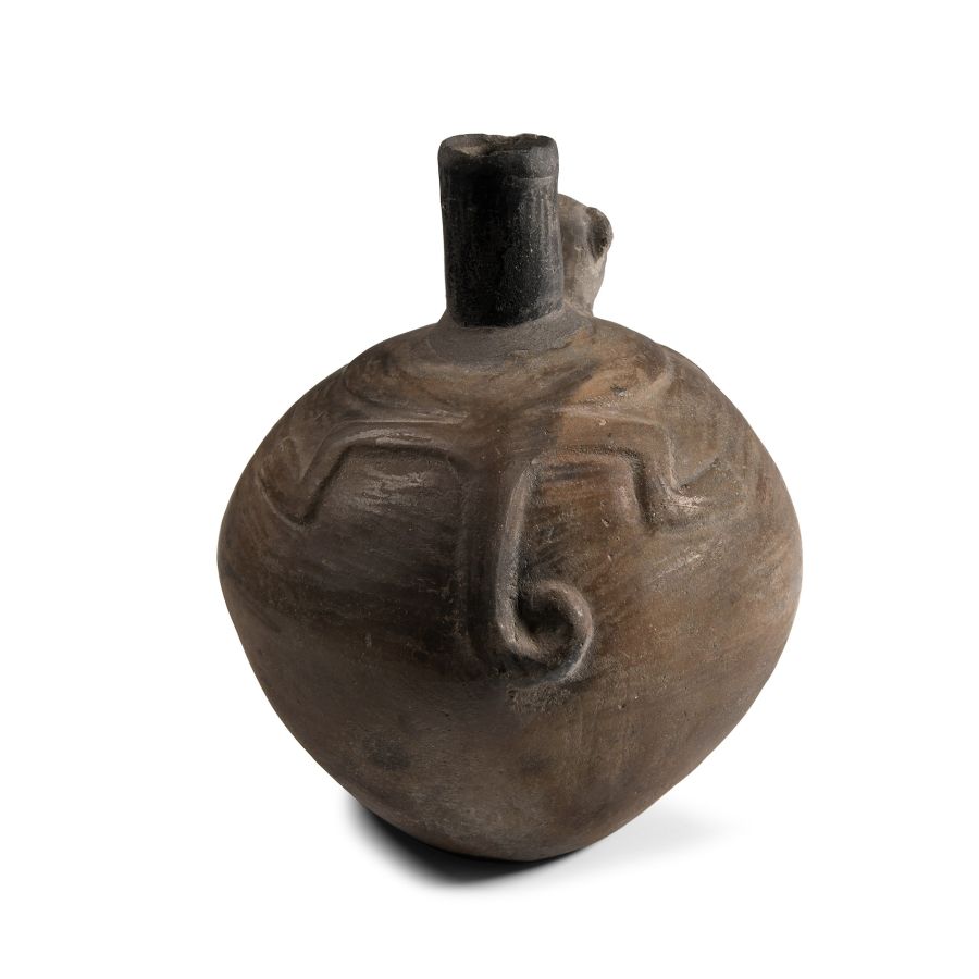Pre-Columbian Chimu Terracotta Monkey Vessel