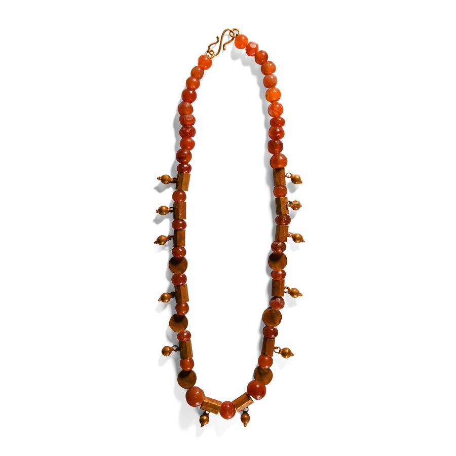 Parthian Carnelian and Gold Bead Necklace
