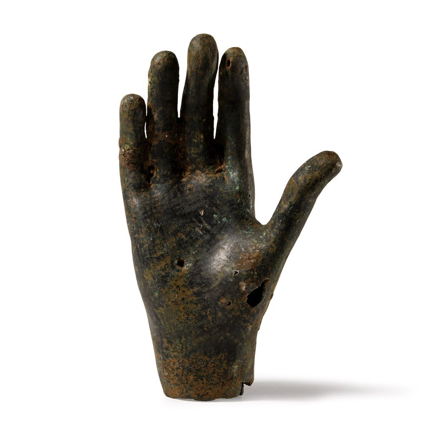 Roman Bronze Hand-Shaped Military Standard Finial