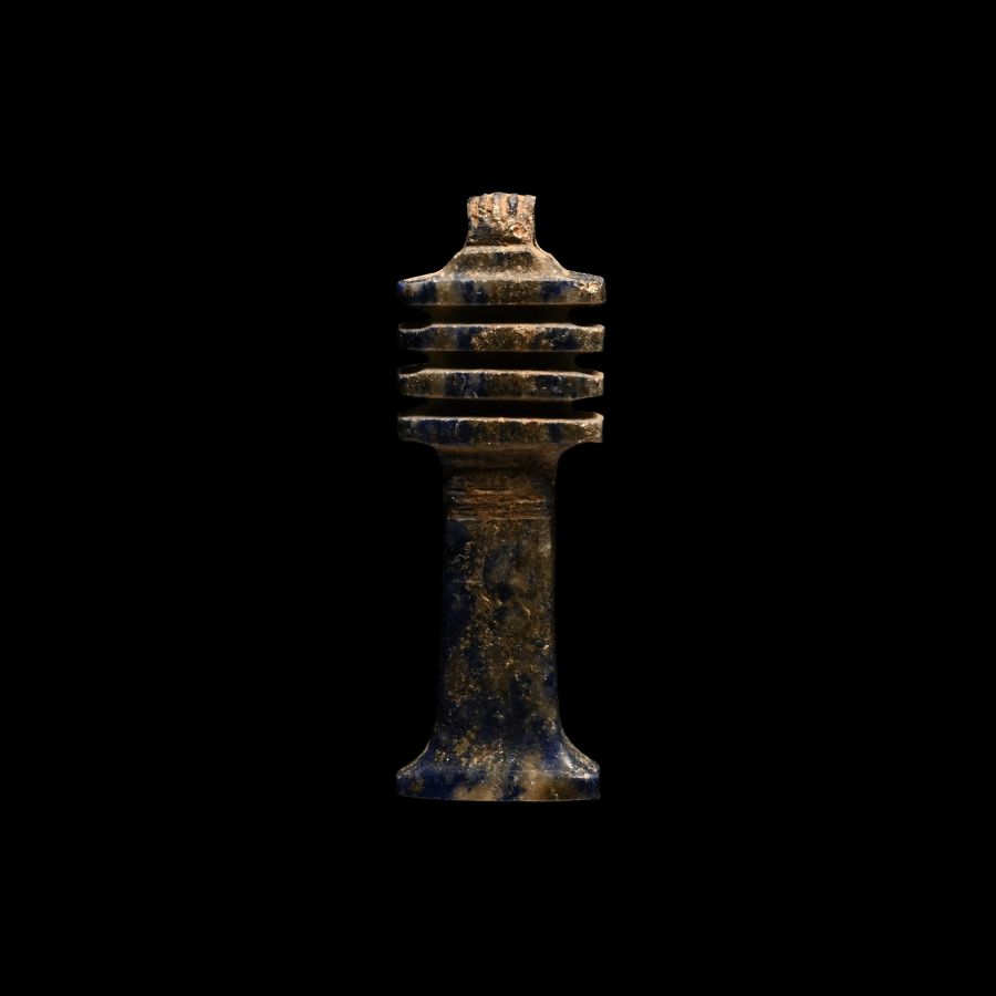 Egyptian Lapis Lazuli Djed Pillar Amulet