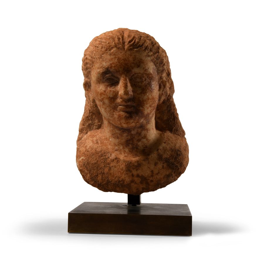 Roman Marble Head of a Young Man