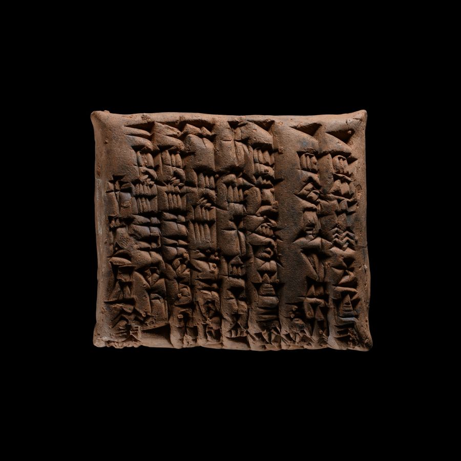 Babylonian Cuneiform Tablet, a Clothes Receipt from Puzur-Akum to Astaqar