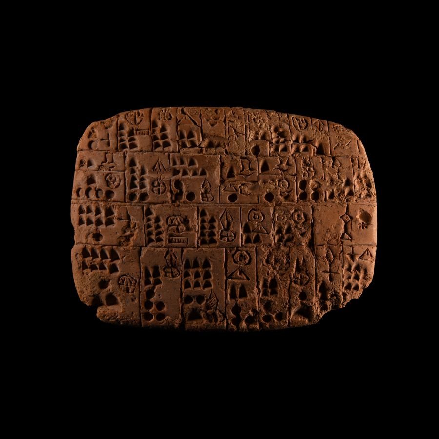 Proto-Sumerian Terracotta Tablet with Archaic Text