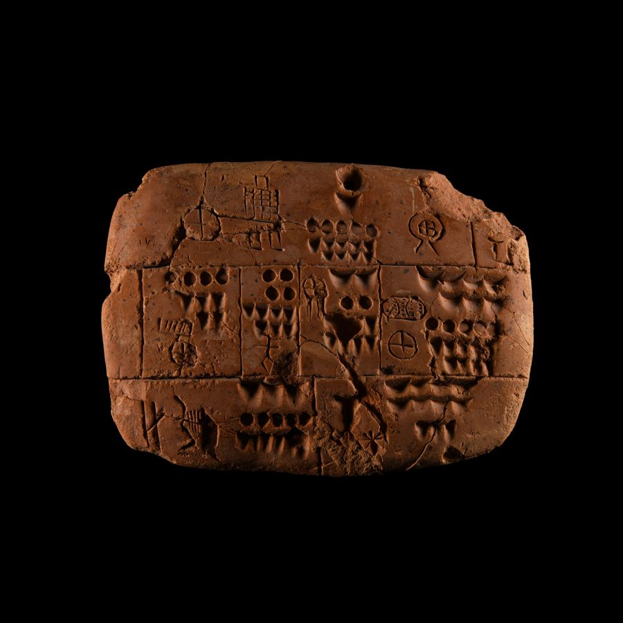 Proto-Sumerian Terracotta Tablet with Archaic Text