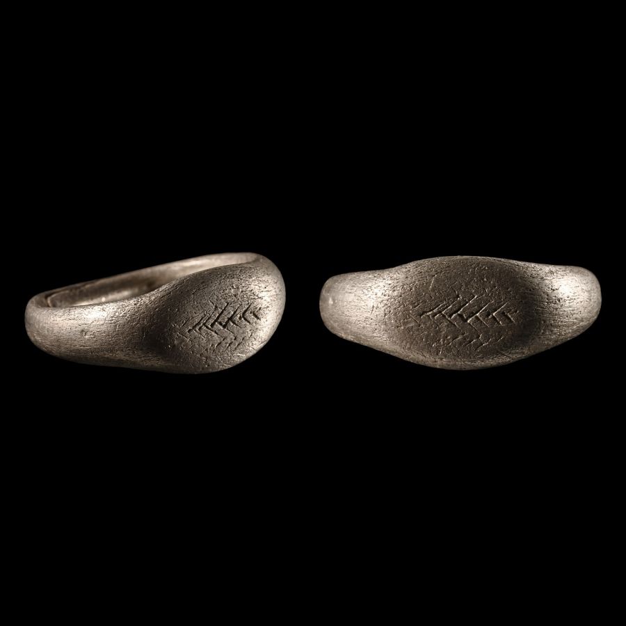 Roman Silver Ring with Palm Branch