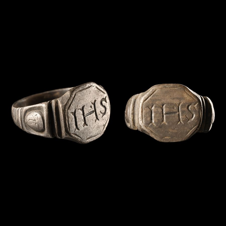 Post Medieval Silver Ring with IHS