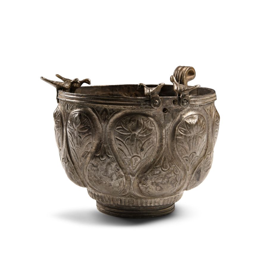 Medieval Period Silver Cup with Birds