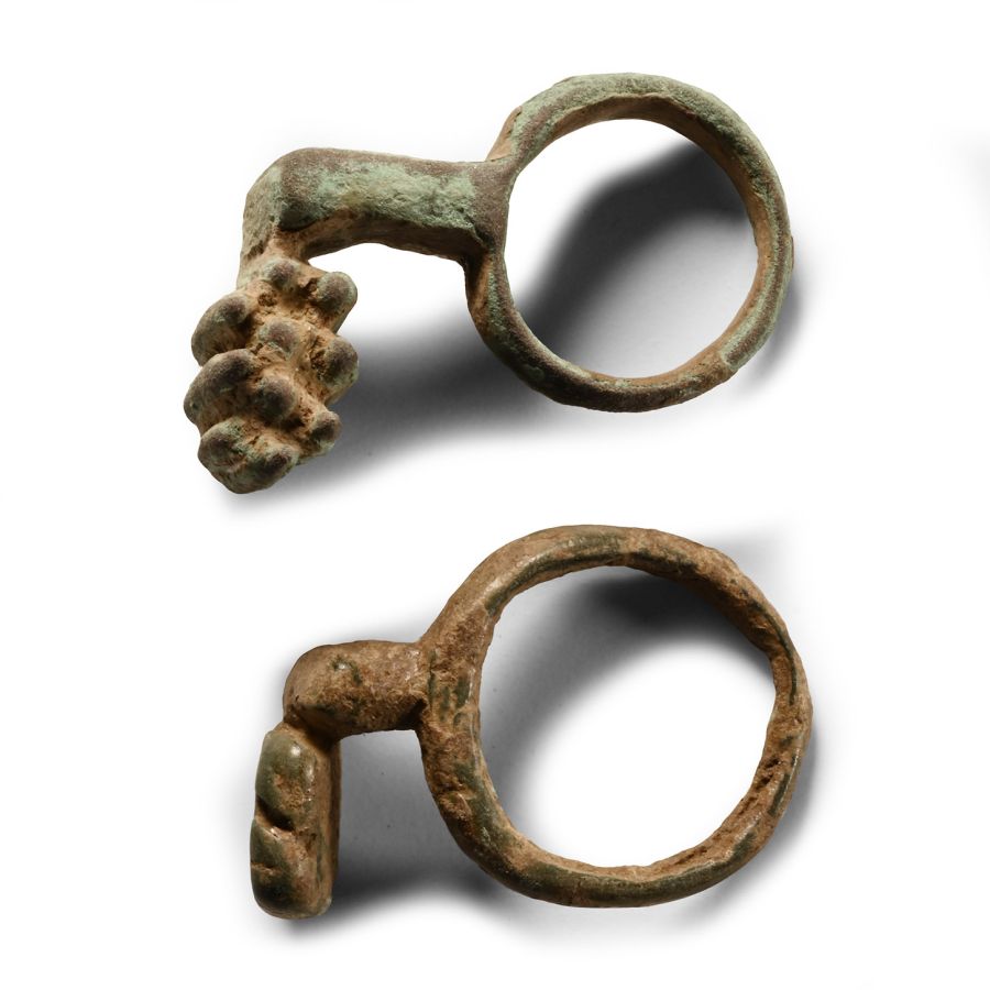 Roman Bronze Key Ring Group