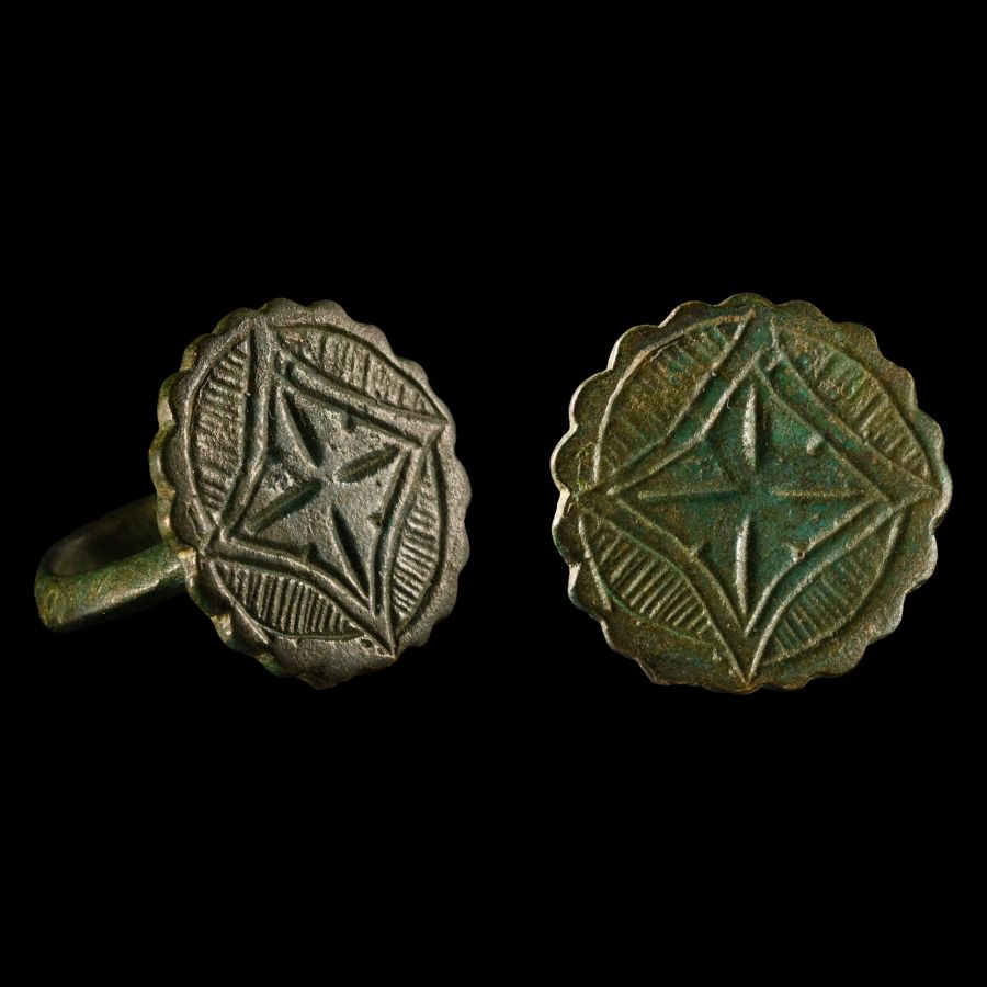 Medieval Bronze Ring with Star Motif