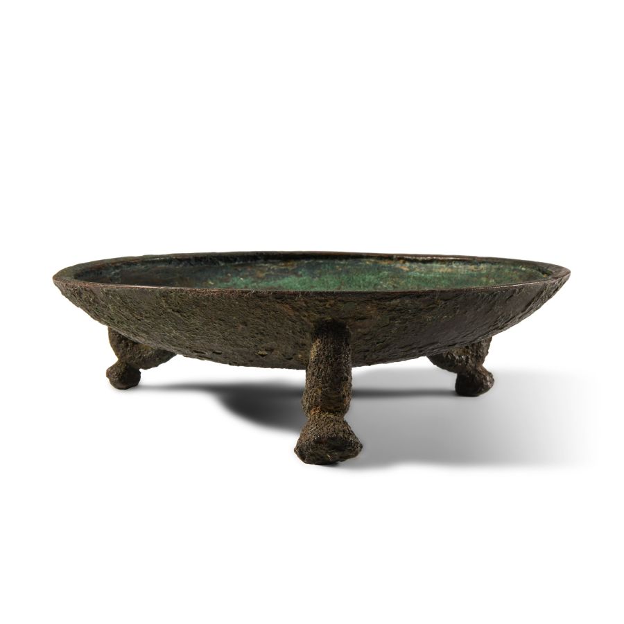 Roman Bronze Tripod Offering Dish