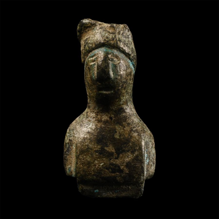 Roman Bronze Statuette Bust of Demeter