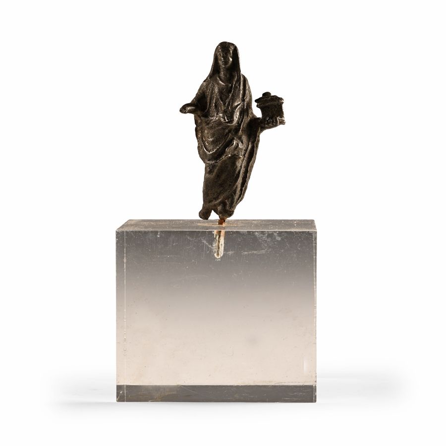 Roman Silver Statuette of a Genius