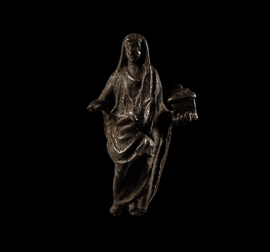 Roman Silver Statuette of a Genius