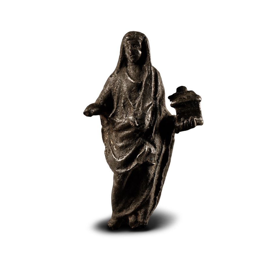 Roman Silver Statuette of a Genius