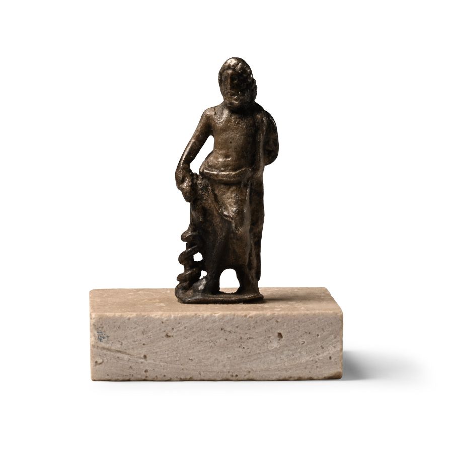 Roman Silver Statuette of Aesculapius God of Medicine and Healing