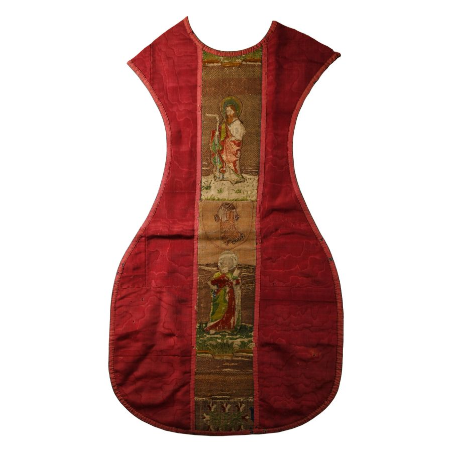 Medieval Embroidered Figural Panel