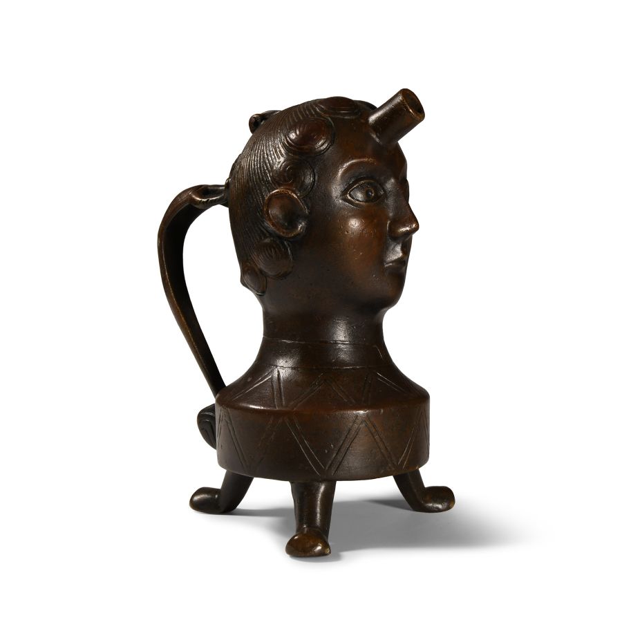 Medieval Bronze Aquamanile of a Male Bust