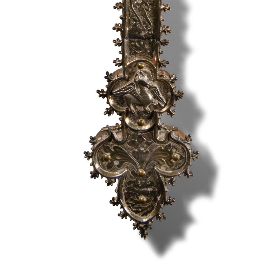 Spanish Silver-Gilt Cross with Corpus Christi