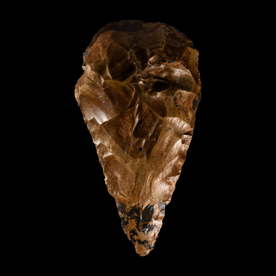 Stone Age Classic British Teardrop-Shaped Knapped Flint Handaxe
