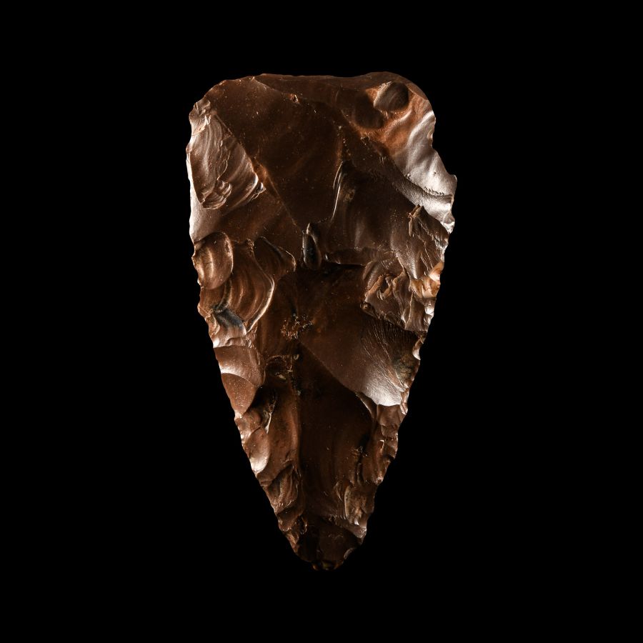 Stone Age Classic Teardrop-Shaped Knapped Flint Handaxe