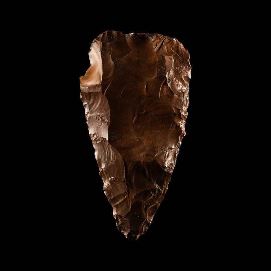 Stone Age Classic Teardrop-Shaped Knapped Flint Handaxe