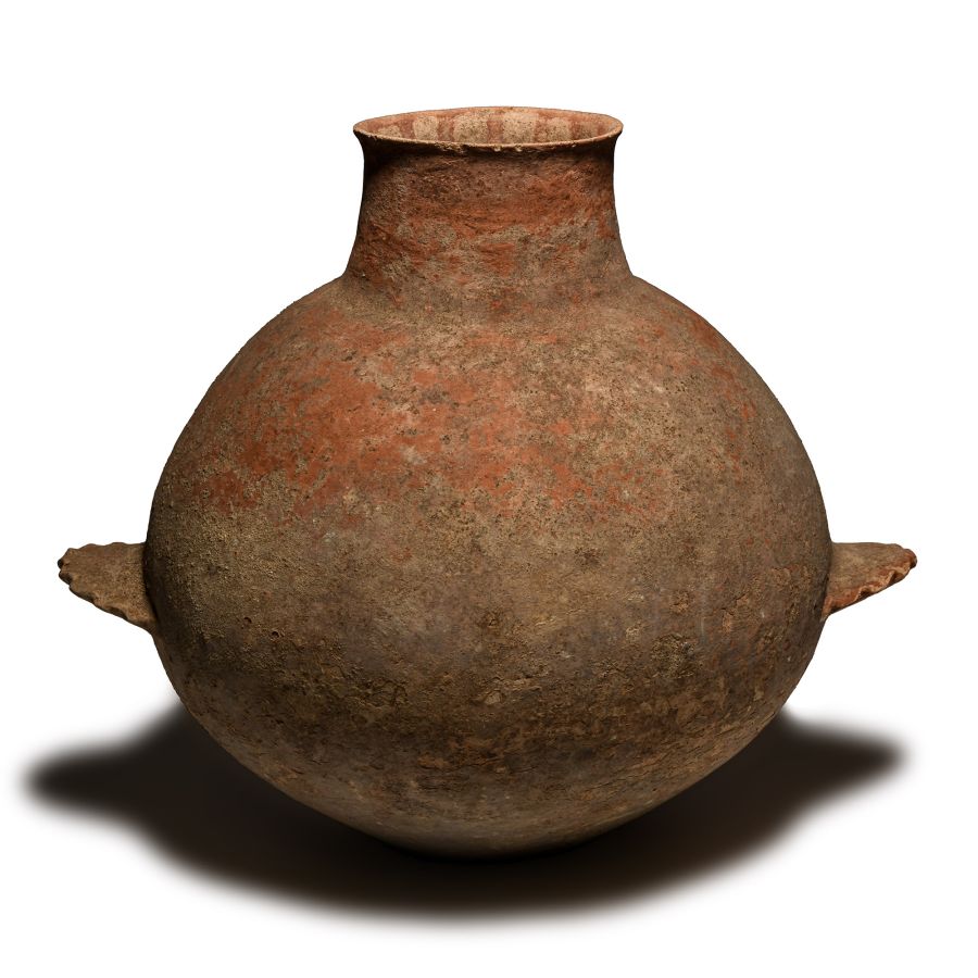 Large Holy Land Terracotta Storage Jar with Pie-Crust Handles