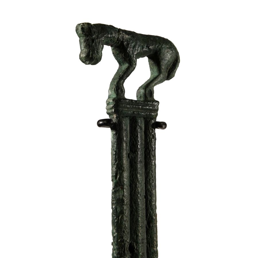 Scythian Bronze Mirror with Panther Handle
