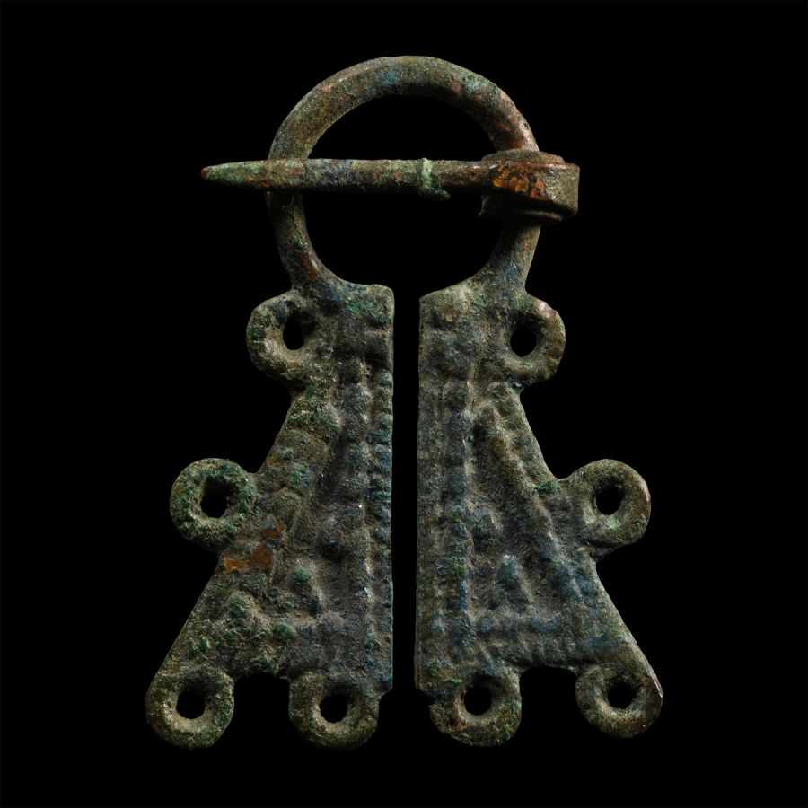 Viking Inspired Bronze Omega Penannular Brooch