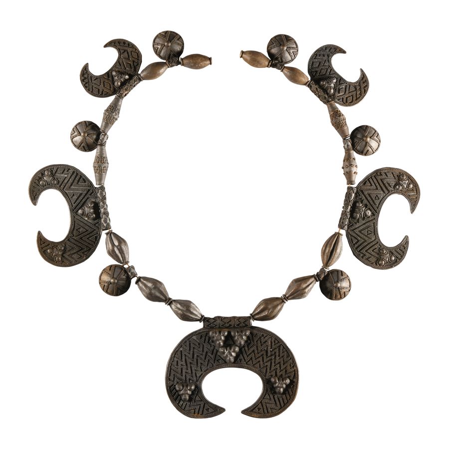 Viking Age Scandinavian Silver Lunar Pendant Necklace