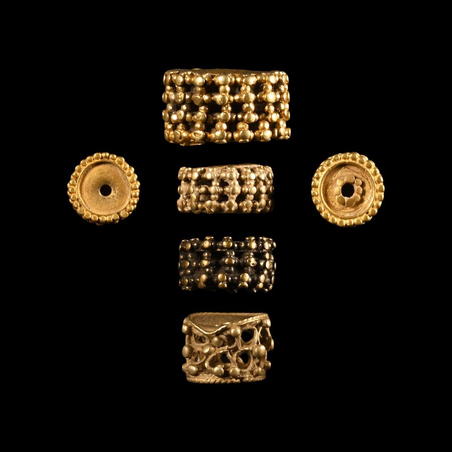 Western Asiatic Granulated Gold Bead Set