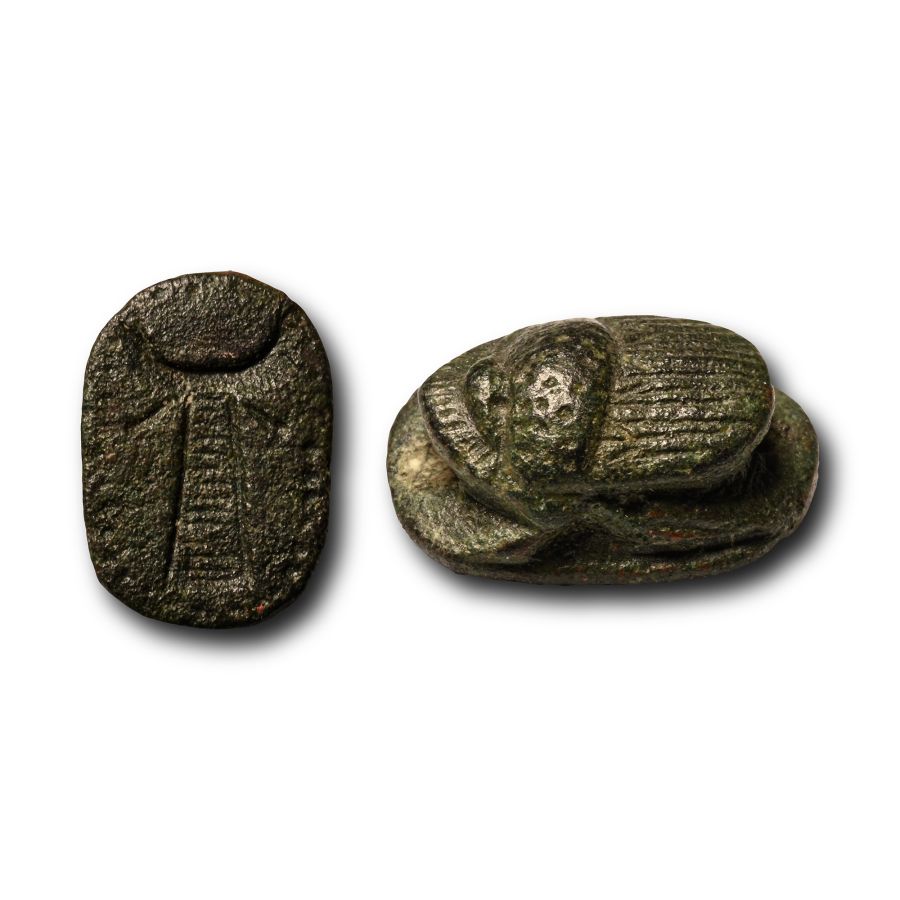Phoenicio-Egyptian Dark Green Stone Scarab