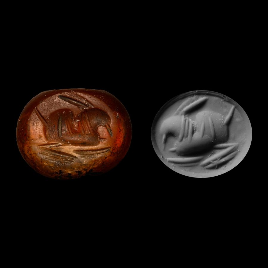 Sassanian Stone Seal with Animal
