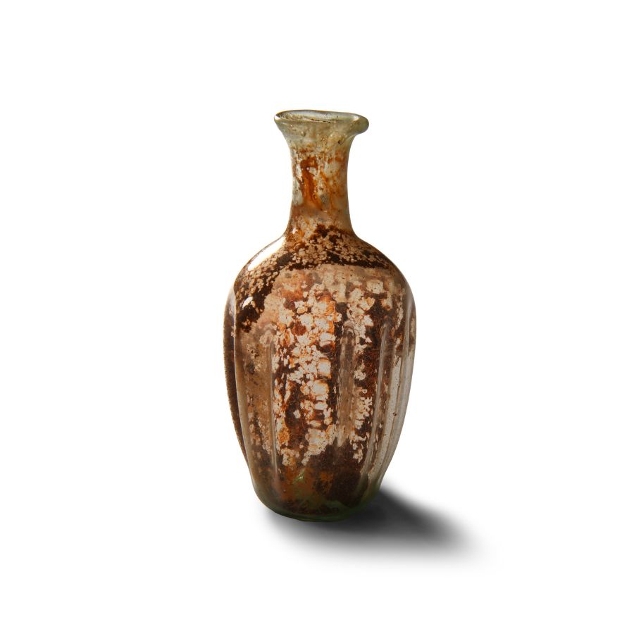 Roman Ribbed Glass Vessel
